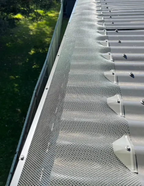 Gutter guard installed on a roof